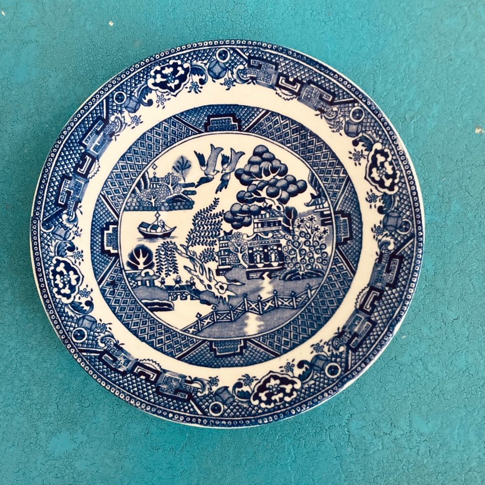 Vintage Blue Old Willow British Anchor Plate
